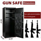 Rifle Safe, Biometric & Keypad Lock, Adjustable Gun Racks With Built In Alarm System
