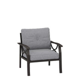 All Weather Armchairs With Cushions, Sculptural Design (Set of 2) - Gray / Khaki