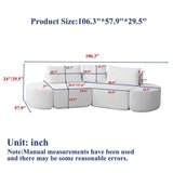 V - Shaped Modular Sofa Set With 3 Pillow