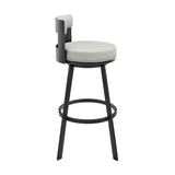 Lynof - Swivel Counter Stool - Black Finish