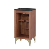 18" Bathroom Vanity with Brass Accents – Black Walnut - Bathroom Fixtures - Alpine Outlets