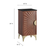 18" Bathroom Vanity with Brass Accents – Black Walnut - Bathroom Fixtures - Alpine Outlets