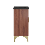 18" Bathroom Vanity with Brass Accents – Black Walnut - Bathroom Fixtures - Alpine Outlets