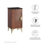 18" Bathroom Vanity with Brass Accents – Black Walnut - Bathroom Fixtures - Alpine Outlets