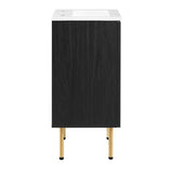 18" Black and White Bathroom Vanity with Rattan Door - Bathroom Fixtures - Alpine Outlets