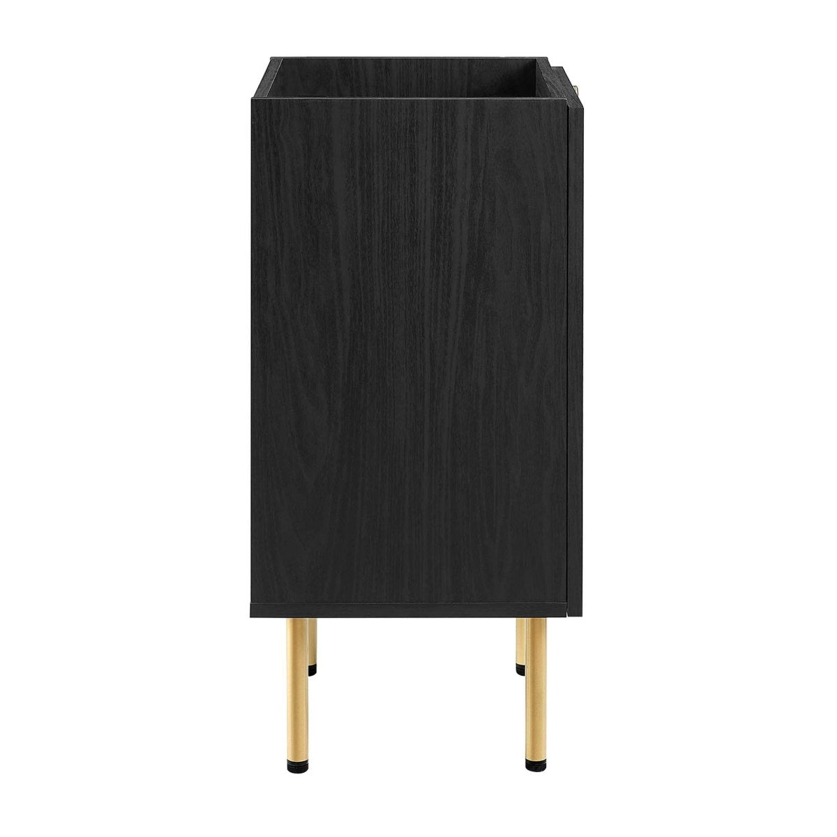18" Black Bathroom Vanity Cabinet with Rattan Door – Sink Basin Not Included - Bathroom Fixtures - Alpine Outlets