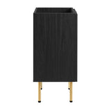 18" Black Bathroom Vanity Cabinet with Rattan Door – Sink Basin Not Included - Bathroom Fixtures - Alpine Outlets