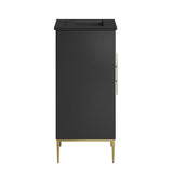 18" Black Bathroom Vanity with Ceramic Sink – Modern - Bathroom Fixtures - Alpine Outlets