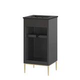 18" Black Bathroom Vanity with Ceramic Sink – Modern - Bathroom Fixtures - Alpine Outlets