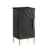 18" Black Bathroom Vanity with Ceramic Sink – Modern - Bathroom Fixtures - Alpine Outlets