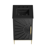 18" Black Bathroom Vanity with Ceramic Sink – Modern - Bathroom Fixtures - Alpine Outlets