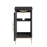 18" Black Bathroom Vanity with Ceramic Sink – Modern - Bathroom Fixtures - Alpine Outlets