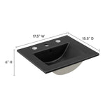 18" Black Ceramic Bathroom Sink – Rectangular Basin with Countertop - Bathroom Sink - Alpine Outlets