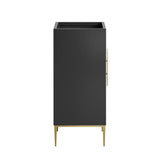 18" Black Modern Wood Bathroom Vanity Cabinet with Gold Base - Bathroom Fixtures - Alpine Outlets