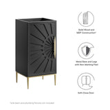 18" Black Modern Wood Bathroom Vanity Cabinet with Gold Base - Bathroom Fixtures - Alpine Outlets