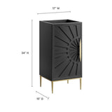 18" Black Modern Wood Bathroom Vanity Cabinet with Gold Base - Bathroom Fixtures - Alpine Outlets