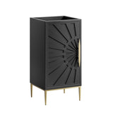 18" Black Modern Wood Bathroom Vanity Cabinet with Gold Base - Bathroom Fixtures - Alpine Outlets