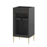 18" Black Modern Wood Bathroom Vanity Cabinet with Gold Base - Bathroom Fixtures - Alpine Outlets
