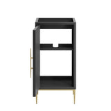 18" Black Modern Wood Bathroom Vanity Cabinet with Gold Base - Bathroom Fixtures - Alpine Outlets