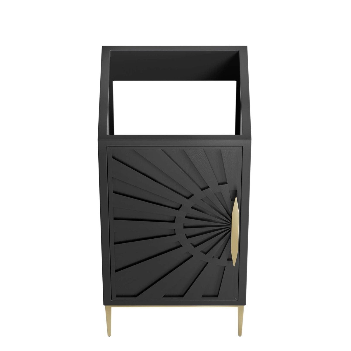 18" Black Modern Wood Bathroom Vanity Cabinet with Gold Base - Bathroom Fixtures - Alpine Outlets