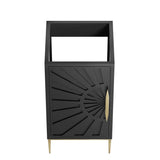 18" Black Modern Wood Bathroom Vanity Cabinet with Gold Base - Bathroom Fixtures - Alpine Outlets