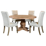 Florence 5-Piece Round Dining Table Set, Rustic Honey