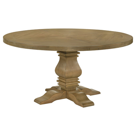 Florence 7-Piece Round Dining Table Set Rustic Honey