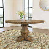 Florence Round 60-Inch Wood Dining Table Rustic Honey
