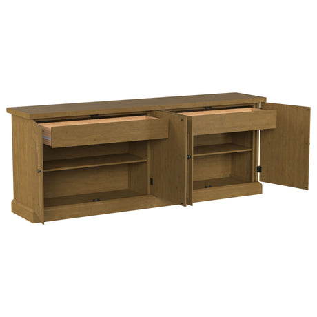 Florence 4-Door Dining Sideboard Buffet Cabinet Rustic Honey