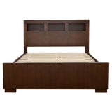 Ardino - California King Bed With Bookcase Headboard - Cappuccino