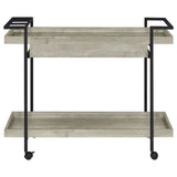 Ventura 1-Drawer Grey Driftwood Bar Cart with Casters