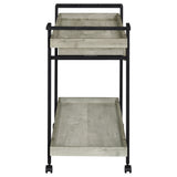 Ventura 1-Drawer Grey Driftwood Bar Cart with Casters