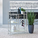Derion 3-Tier Glass Shelf Bar Cart, Chrome