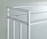 Cara 2-Tier Rectangular Glass Shelf Metal Bar Cart Chrome