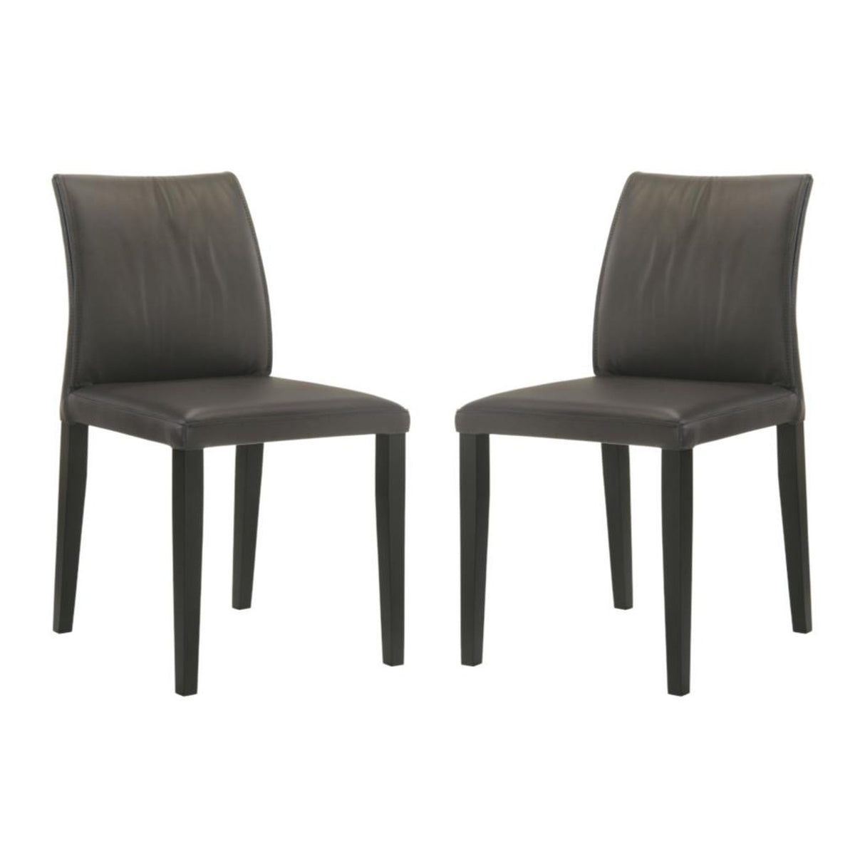 Velena - Full Back Top Grain Leather Upholstered Wood Dining Chairs (Set of 2) - Cola