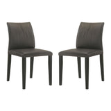 Velena - Full Back Top Grain Leather Upholstered Wood Dining Chairs (Set of 2) - Cola
