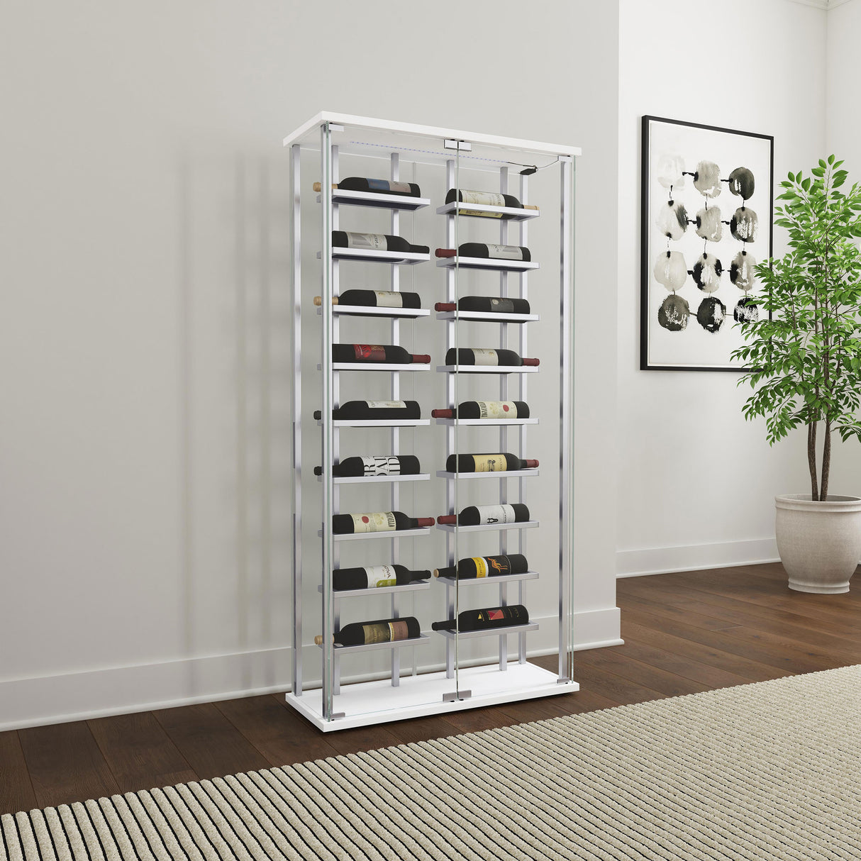 Montara Tempered Glass Wine Cabinet with LED Lighting
