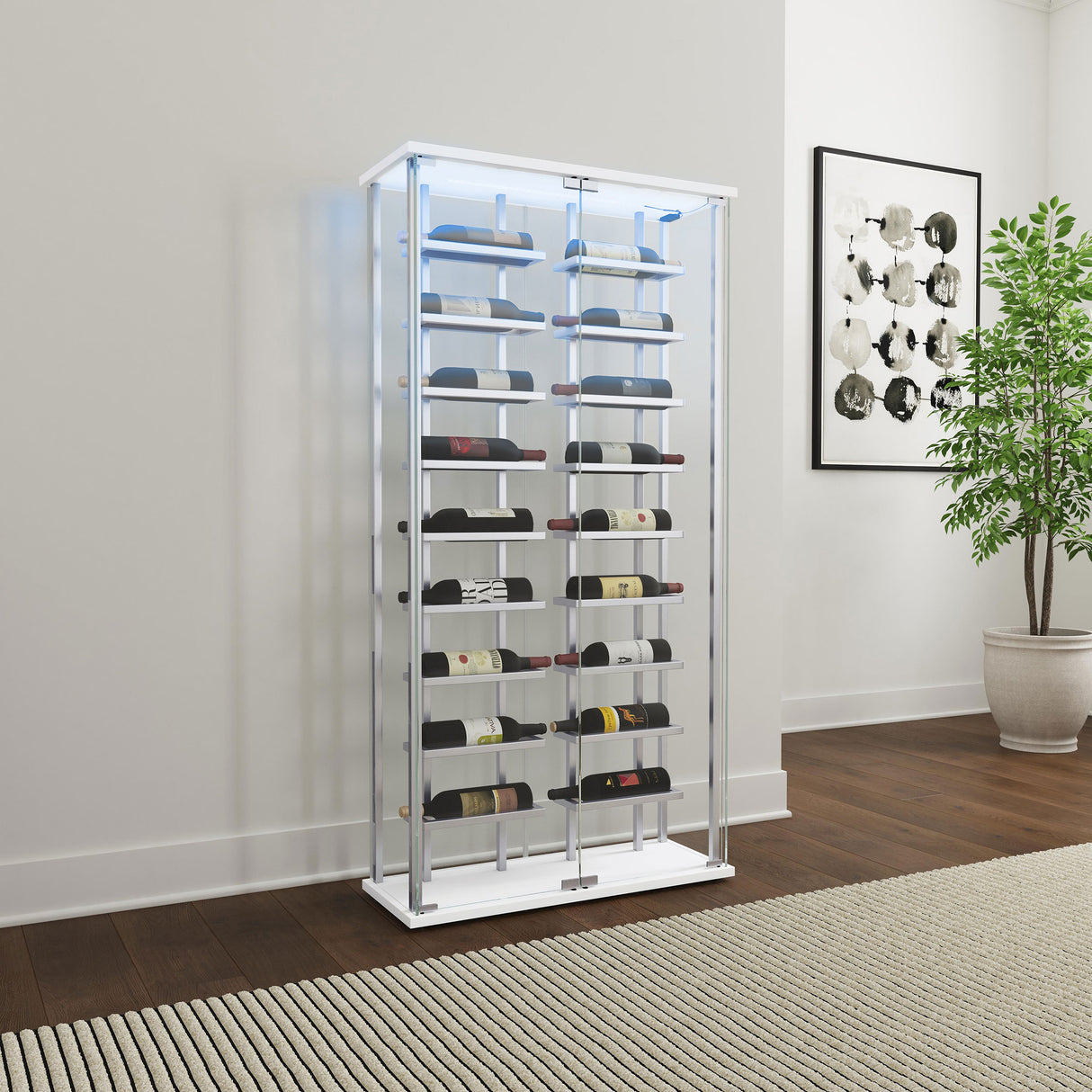 Montara Tempered Glass Wine Cabinet with LED Lighting