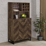 Mendoza 2-Door Wine Cabinet, Rustic Oak