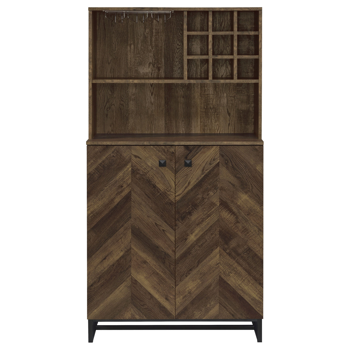 Mendoza 2-Door Wine Cabinet, Rustic Oak