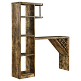 Belvedere 5-Shelf Home Bar Table, Rustic Nutmeg