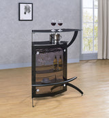 Dallas 2-Shelf Curved Black Home Bar Cabinet