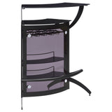 Dallas 2-Shelf Curved Black Home Bar Cabinet