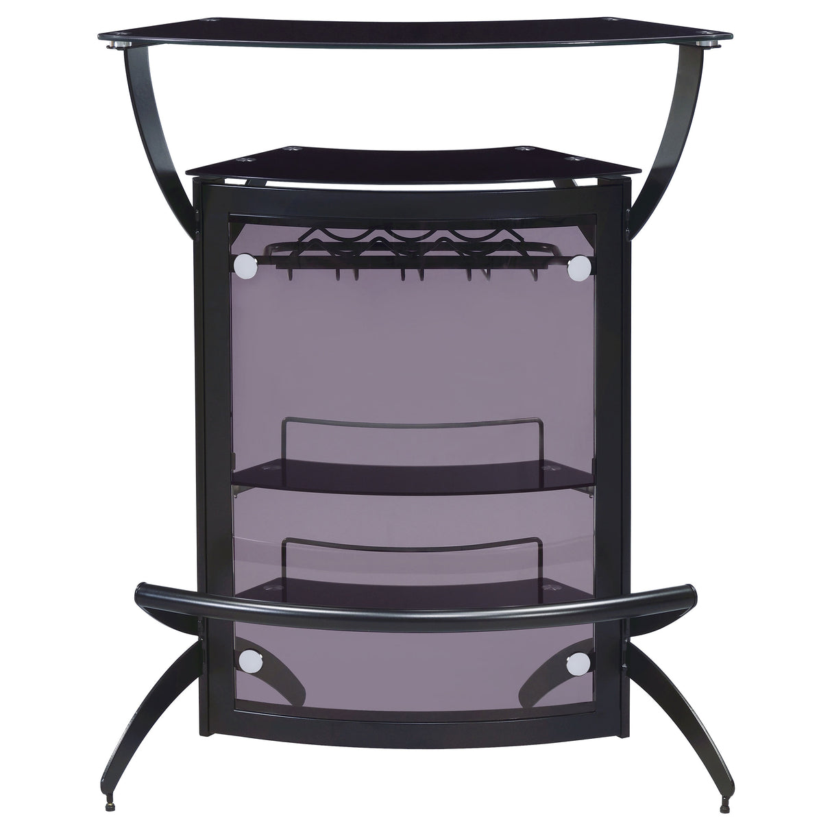 Dallas 2-Shelf Curved Black Home Bar Cabinet