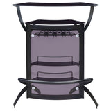 Dallas 2-Shelf Curved Black Home Bar Cabinet