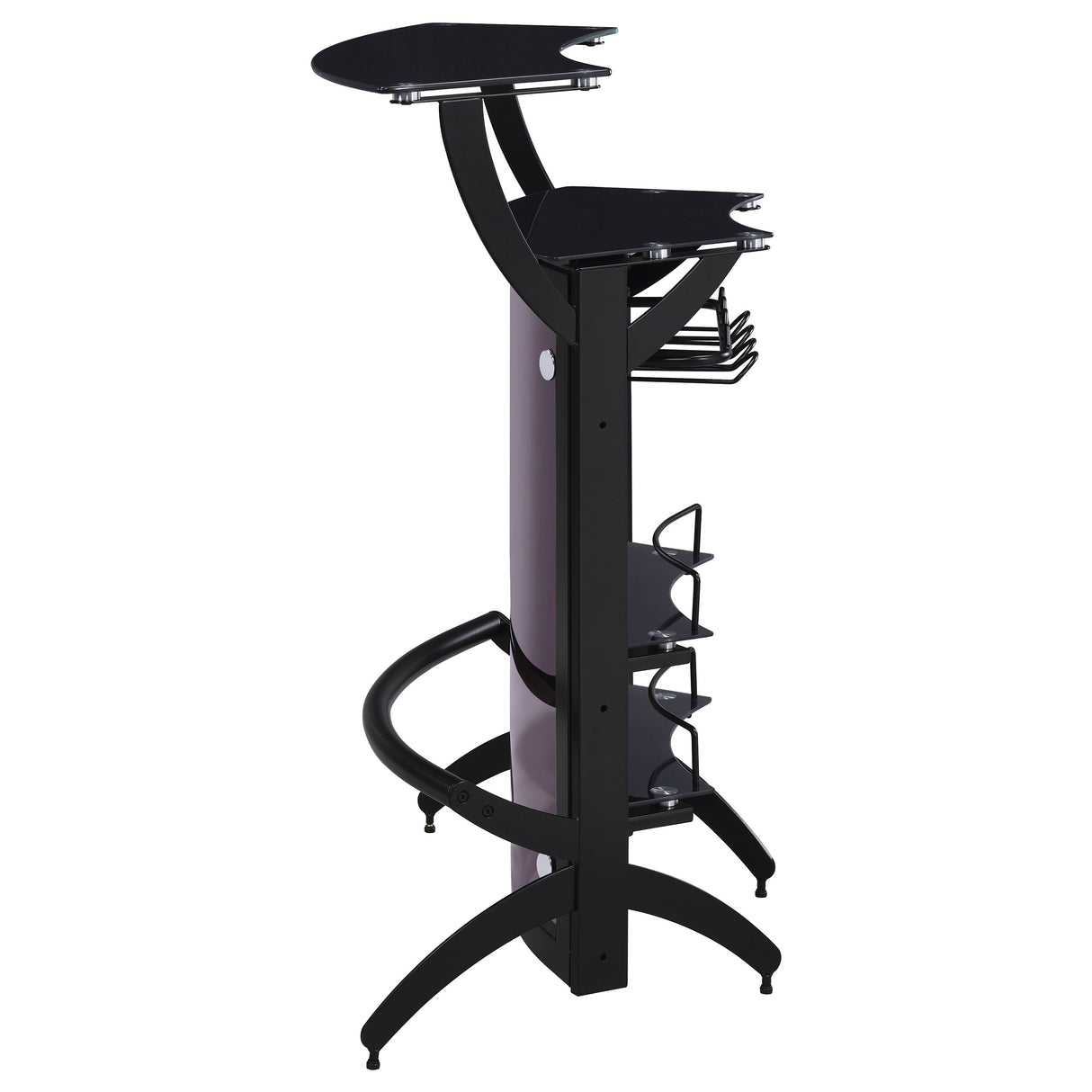Dallas 2-Shelf Curved Black Home Bar Cabinet