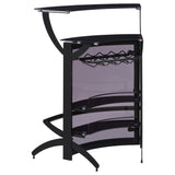 Dallas 2-Shelf Curved Black Home Bar Cabinet