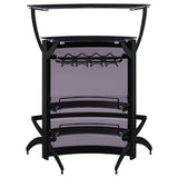 Dallas 2-Shelf Curved Black Home Bar Cabinet