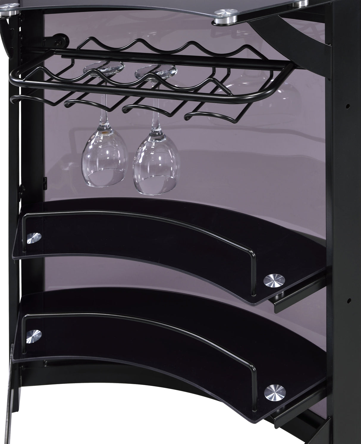 Dallas 2-Shelf Curved Black Home Bar Cabinet