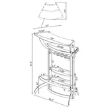 Dallas 2-Shelf Curved Black Home Bar Cabinet